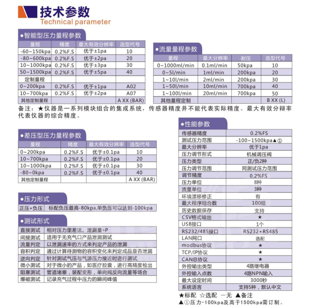 海瑞思气密性防水检测设备技术参数